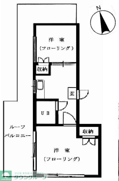 エスケイマンション(2DK/4階)の間取り写真