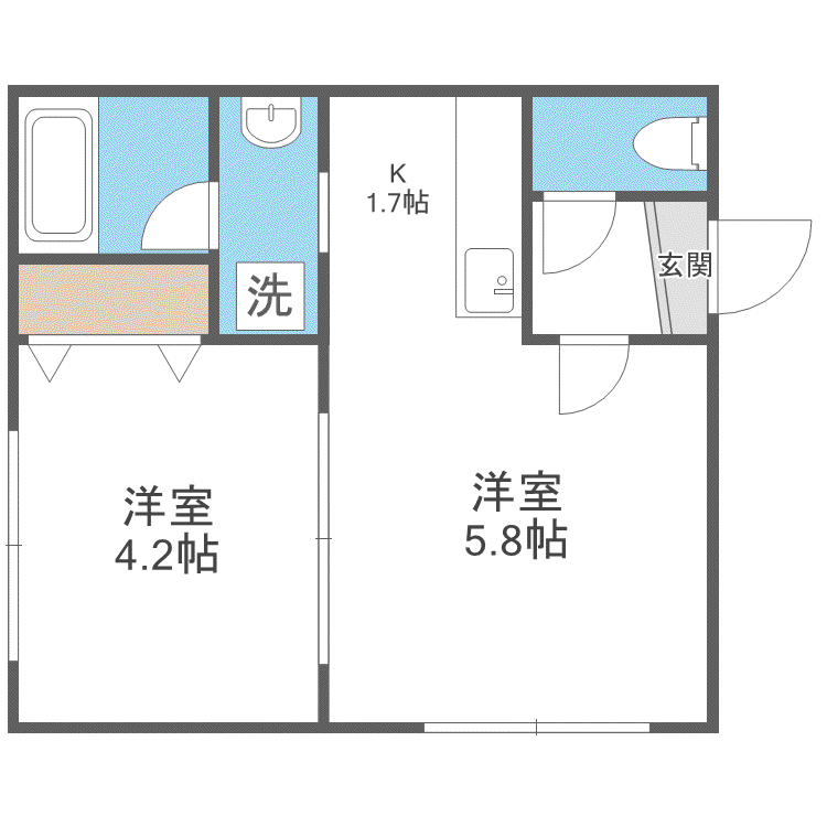 アズーリ中の島壱番館(1LDK/3階)の間取り写真