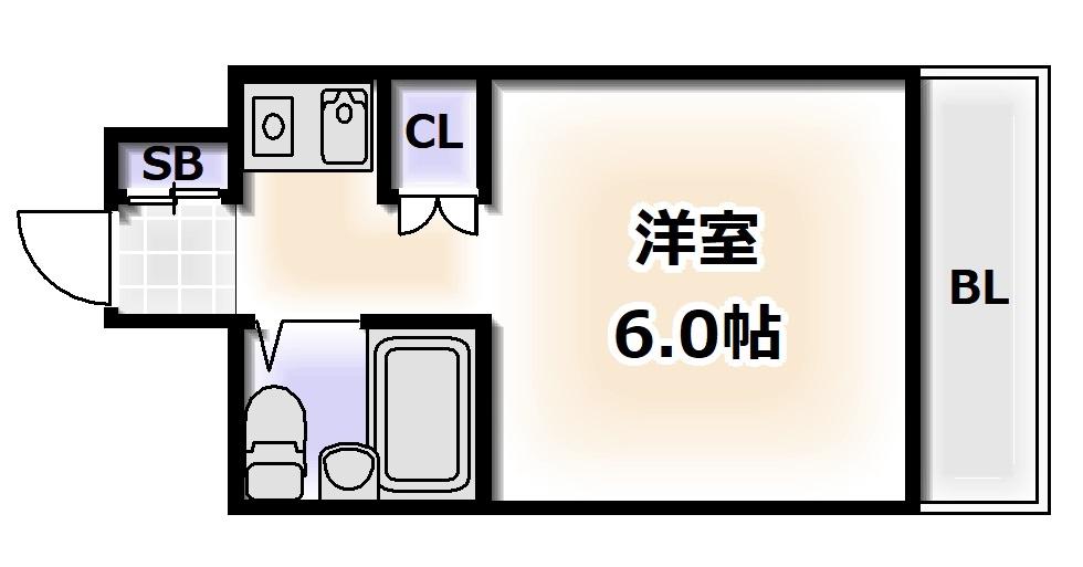 ネオコート天王寺(ワンルーム/4階)の間取り写真
