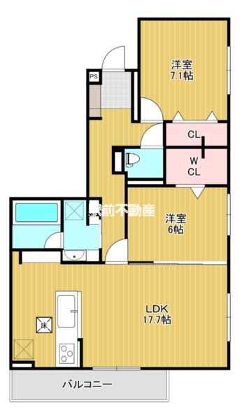 SINFARIA六本松(2LDK/2階)の間取り写真