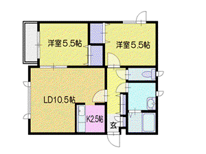 ケーズコート(2LDK/2階)の間取り写真