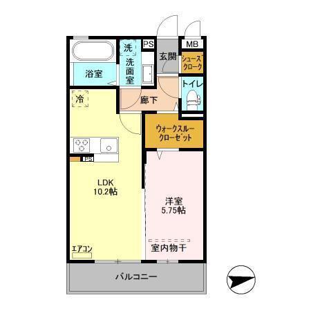 R.ザウバーII A棟(1LDK/3階)の間取り写真