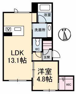 DREAMIO(1LDK/1階)の間取り写真