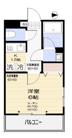 ルピナス清川(1K/3階)の間取り写真