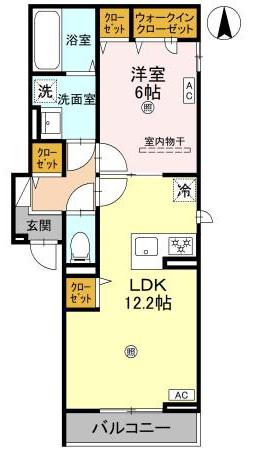 D-ROOM 光(1LDK/2階)の間取り写真