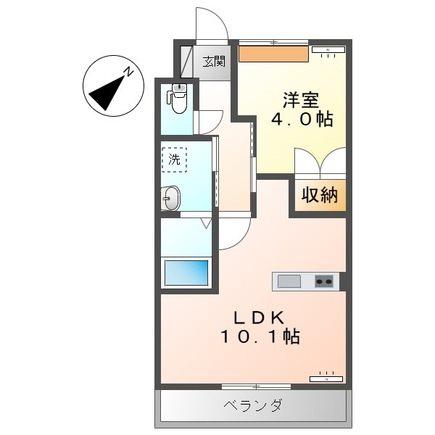 アルファー(1LDK/1階)の間取り写真