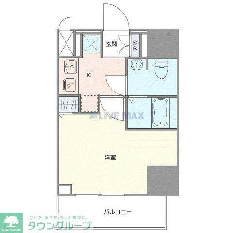 ジェノヴィア草加(1K/4階)の間取り写真