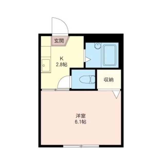 クレストコート・M(1K/1階)の間取り写真