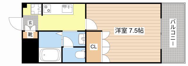 エストクレール(1K/2階)の間取り写真