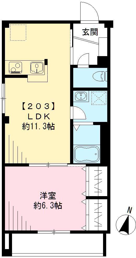 ルーチェ ソラーレ(1LDK/2階)の間取り写真