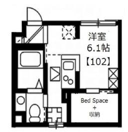 FLAT-K(ワンルーム/1階)の間取り写真