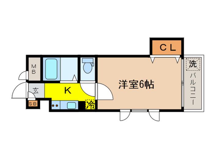メゾン日福II(1K/2階)の間取り写真
