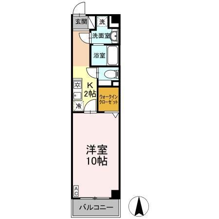 グランソワール瑞穂(1K/4階)の間取り写真