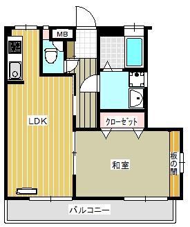カーサ・エスペランサ(1LDK/4階)の間取り写真