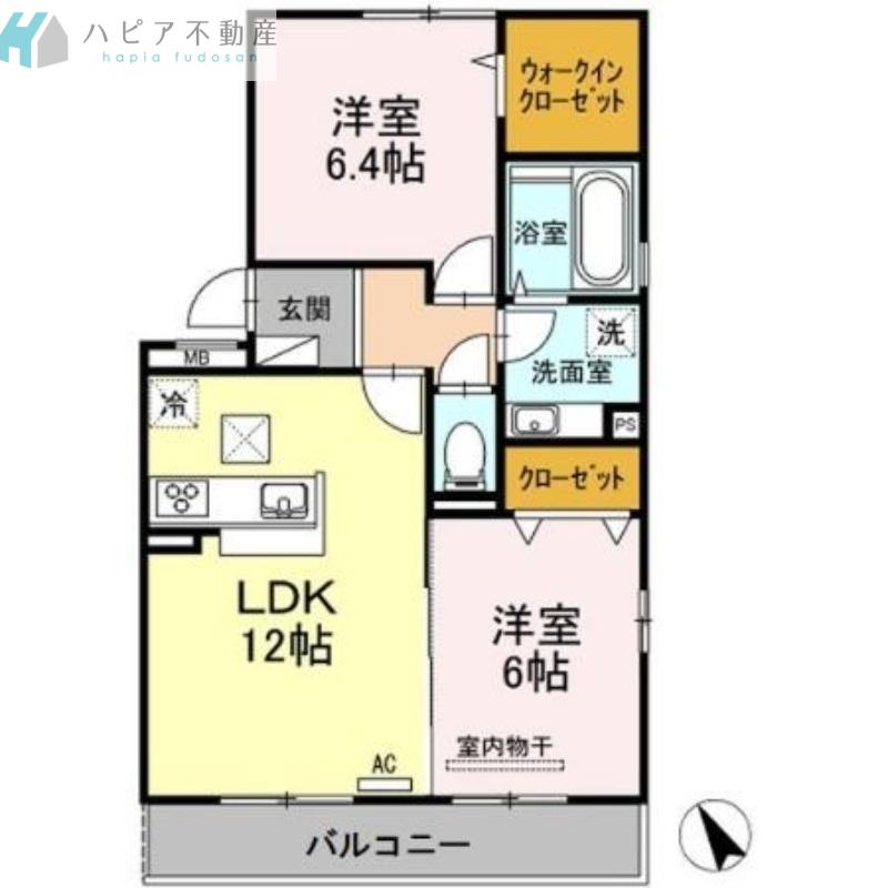 SEJOUR K(2LDK/1階)の間取り写真