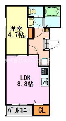 LALA3710(1LDK/3階)の間取り写真