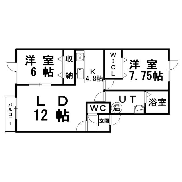 シティーフォーラムII(2LDK/1階)の間取り写真