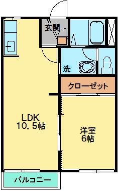 シェモア金沢文庫A棟(1LDK/2階)の間取り写真