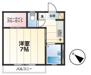 ヴィラ・グローリー(1K/2階)の間取り写真
