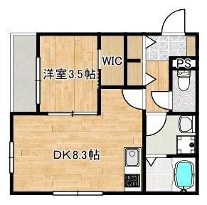 レセーナ(1DK/1階)の間取り写真