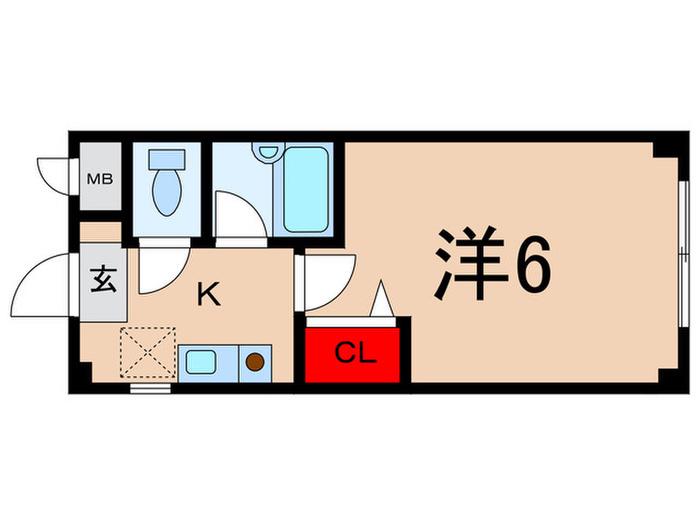 コンフォート昭代(1K/1階)の間取り写真