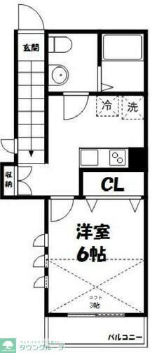 CASA ESPINACA(1K/2階)の間取り写真