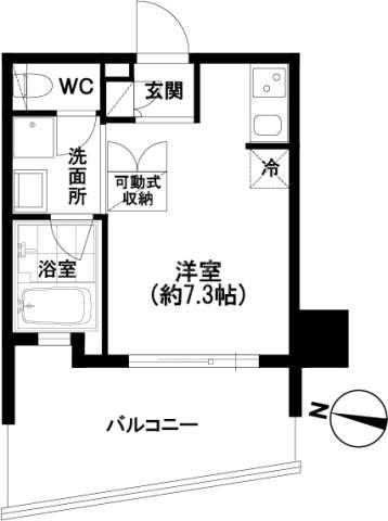 西新ROOMS(ワンルーム/3階)の間取り写真