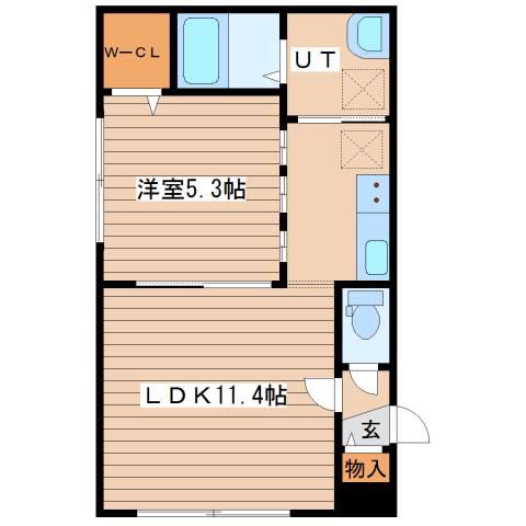 グランメール 西町南(1LDK/3階)の間取り写真