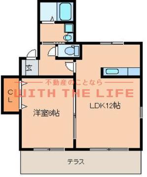 サンビスタ(1LDK/1階)の間取り写真
