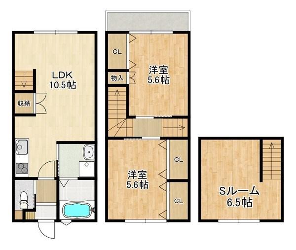 MODERN PALAZZO 戸石E(2SLDK/1階)の間取り写真