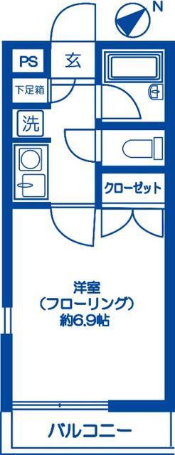 エクシード白楽(1K/1階)の間取り写真