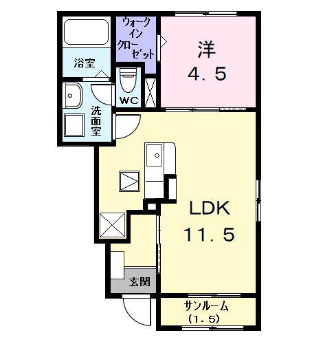 グラン・アロー名駅(1LDK/1階)の間取り写真