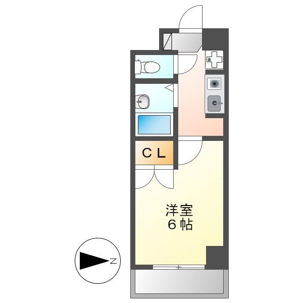 サンハイツオオイケ(1K/3階)の間取り写真