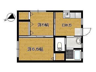 第一コーポラス岩田(2DK/2階)の間取り写真