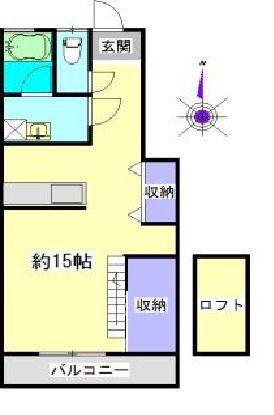 グランドウルス桜木I(ワンルーム/1階)の間取り写真