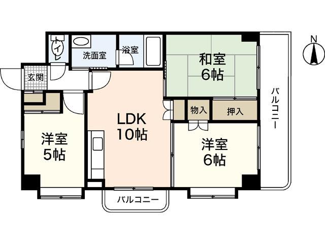 エイトバレー鈴が台(3LDK/7階)の間取り写真