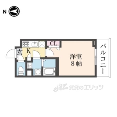 グランカーサ京都駅前(1K/5階)の間取り写真