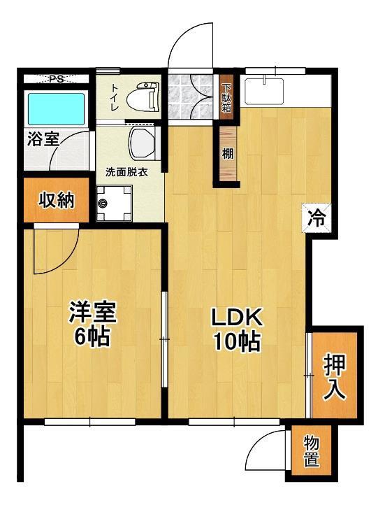 コーポあかね(1LDK/1階)の間取り写真