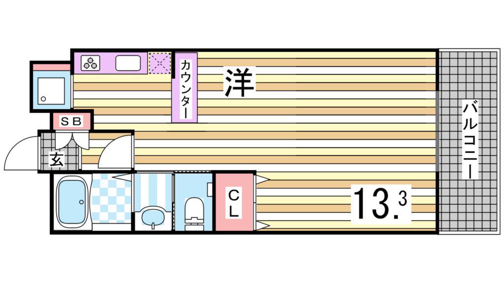 アーバネックス神戸駅前(1K/11階)の間取り写真