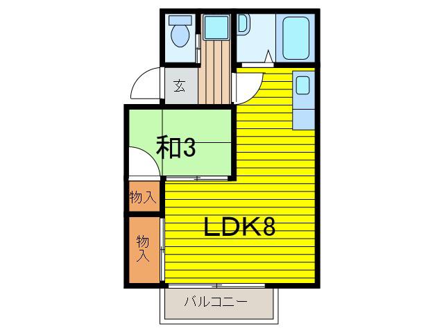ひまわり荘(1LDK/1階)の間取り写真