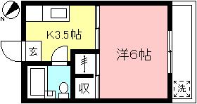 コンフレール和泉(1K/2階)の間取り写真