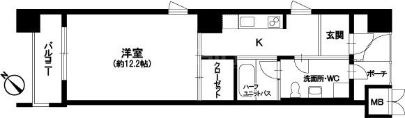 フェイズイン博多駅南(1K/2階)の間取り写真