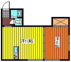 コーポ石川I(1LDK/2階)の間取り写真
