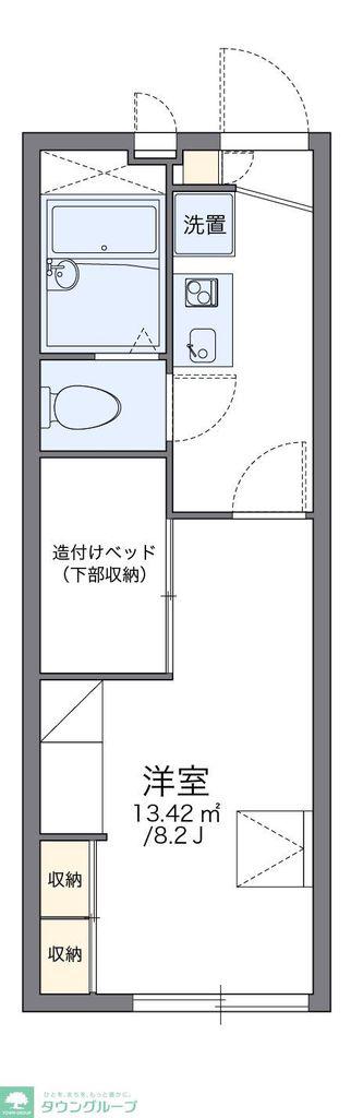 レオパレスハーティハイツ(1K/2階)の間取り写真