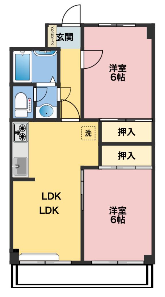 今井マンション(2LDK/3階)の間取り写真