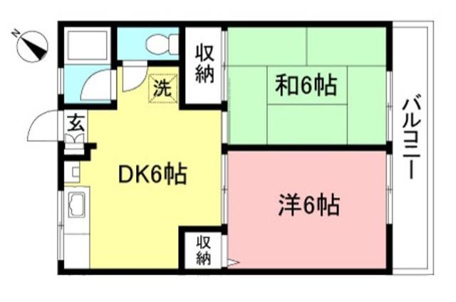 シティハイムメモリー(2DK/1階)の間取り写真
