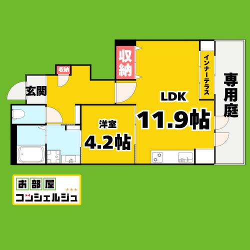 港区秋葉アパート(1LDK/1階)の間取り写真