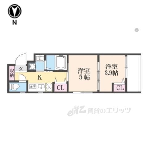 MJC京都梅小路(2K/1階)の間取り写真