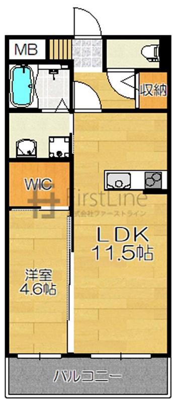 セレーノ・K(1LDK/2階)の間取り写真