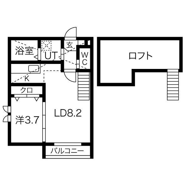 TASTE本郷(1LDK/1階)の間取り写真